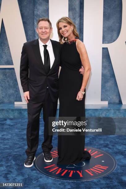 Michael Feldman and Savannah Guthrie attend the 2023 Vanity Fair Oscar Party hosted by Radhika Jones at Wallis Annenberg Center for the Performing...