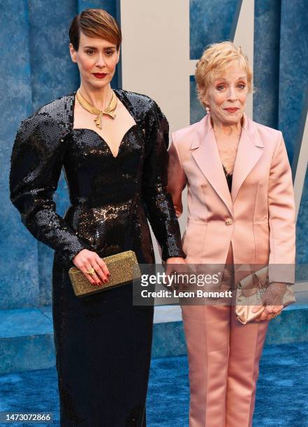 Sarah Paulson and Holland Taylor attend the 2023 Vanity Fair Oscar Party Hosted By Radhika Jones at Wallis Annenberg Center for the Performing Arts...