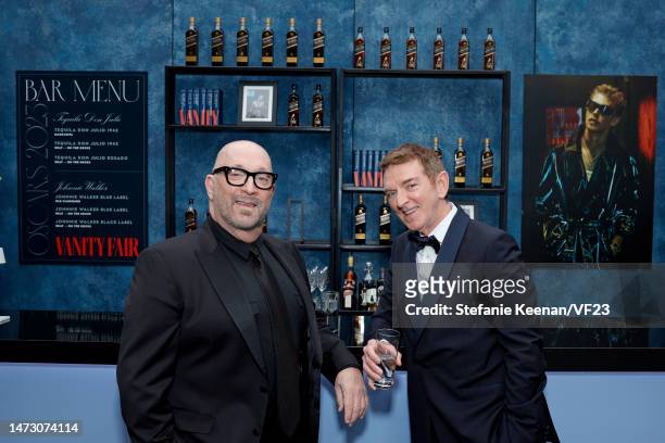 Craig Fisse and Michael Patrick King attend the 2023 Vanity Fair Oscar Party Hosted By Radhika Jones at Wallis Annenberg Center for the Performing...