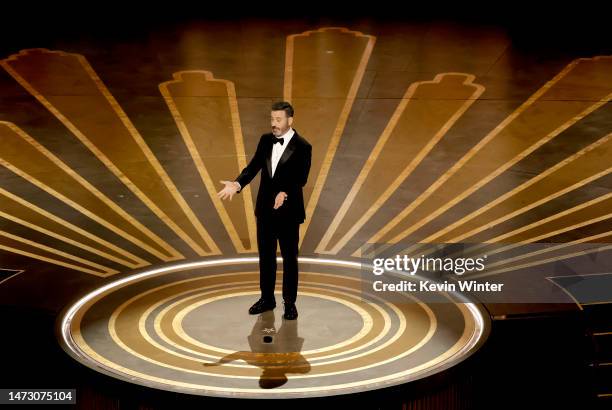 Jimmy Kimmel speaks onstage during the 95th Annual Academy Awards at Dolby Theatre on March 12, 2023 in Hollywood, California.