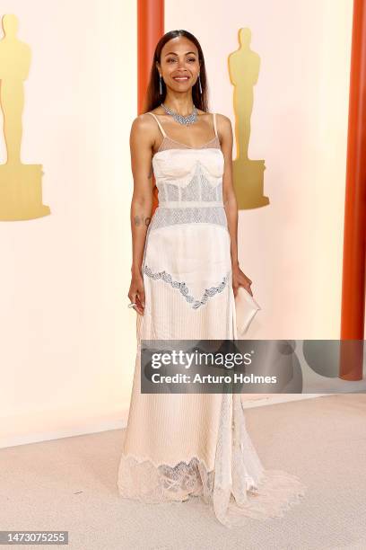 Zoë Saldana attends the 95th Annual Academy Awards on March 12, 2023 in Hollywood, California.