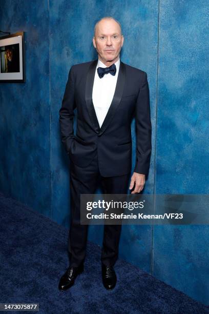 Michael Keaton attends the 2023 Vanity Fair Oscar Party Hosted By Radhika Jones at Wallis Annenberg Center for the Performing Arts on March 12, 2023...