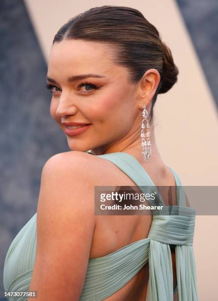 Miranda Kerr attends the 2023 Vanity Fair Oscar Party Hosted By Radhika Jones at Wallis Annenberg Center for the Performing Arts on March 12, 2023 in...