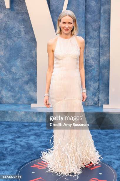 Naomi Watts attends the 2023 Vanity Fair Oscar Party Hosted By Radhika Jones at Wallis Annenberg Center for the Performing Arts on March 12, 2023 in...