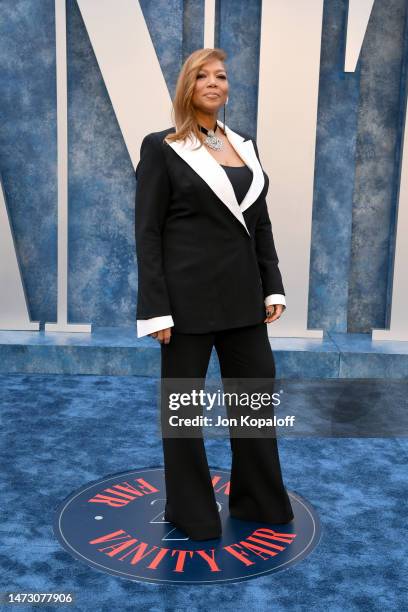 Queen Latifah attends the 2023 Vanity Fair Oscar Party Hosted By Radhika Jones at Wallis Annenberg Center for the Performing Arts on March 12, 2023...