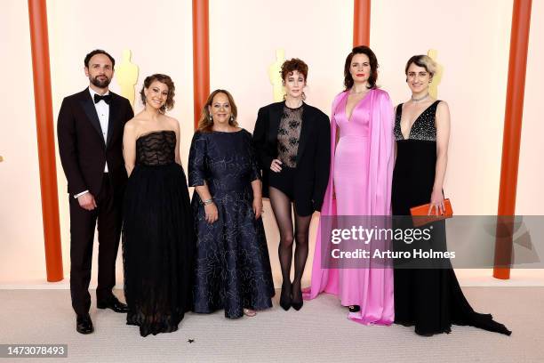 Shane Boris, Sara Dosa, Ina Fichman, Miranda July, Erin Casper, and Jocelyne Chaput attend the 95th Annual Academy Awards on March 12, 2023 in...