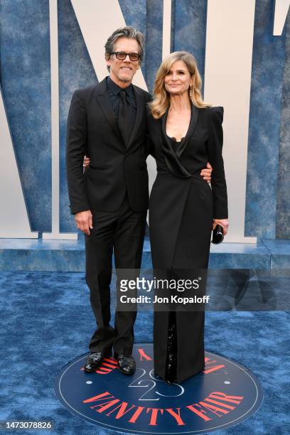Kevin Bacon and Kyra Sedgwick attend the 2023 Vanity Fair Oscar Party Hosted By Radhika Jones at Wallis Annenberg Center for the Performing Arts on...