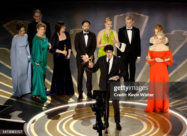 Daniel Roher accepts the Best Documentary Feature award for "Navalny" onstage during the 95th Annual Academy Awards at Dolby Theatre on March 12,...