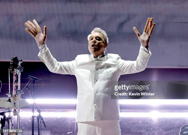 David Byrne performs onstage during the 95th Annual Academy Awards at Dolby Theatre on March 12, 2023 in Hollywood, California.
