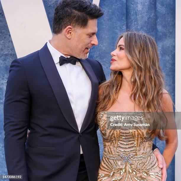 Joe Manganiello and Sofía Vergara attend the 2023 Vanity Fair Oscar Party Hosted By Radhika Jones at Wallis Annenberg Center for the Performing Arts...