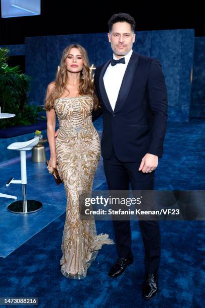 Sofía Vergara and Joe Manganiello attend the 2023 Vanity Fair Oscar Party Hosted By Radhika Jones at Wallis Annenberg Center for the Performing Arts...