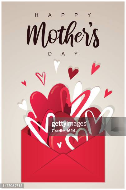 love envelope - mothers day illustration stock illustrations