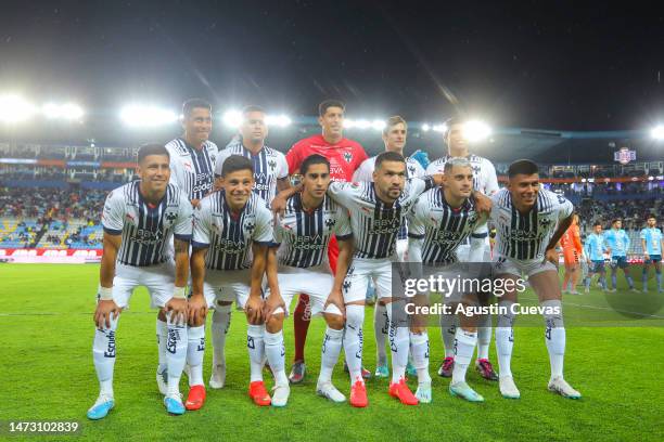 Players of Monterrey pose prior the 11th round match between Pachuca and Monterrey as part of the Torneo Clausura 2023 Liga MX at Hidalgo Stadium on...