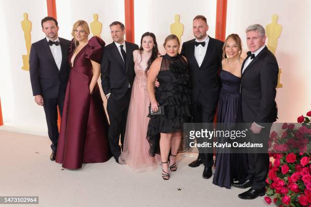 Dan Lemmon, Russell Earl, Anders Langlands, Dominic Tuohy, visual effects team for "The Batman" attend with guests at the 95th Annual Academy Awards...