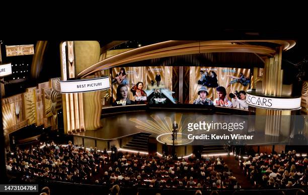 Harrison Ford speaks onstage during the 95th Annual Academy Awards at Dolby Theatre on March 12, 2023 in Hollywood, California.