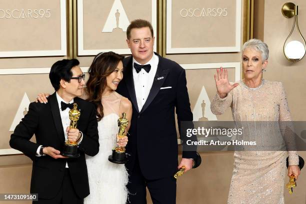 Brendan Fraser , winner of the Best Actor in a Leading Role award for "The Whale," and Ke Huy Quan, winner of the Best Actor In A Supporting Role...