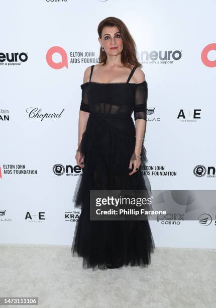 Nia Vardalos attends Elton John AIDS Foundation's 31st annual academy awards viewing party on March 12, 2023 in West Hollywood, California.