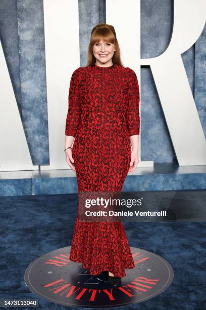 Bryce Dallas Howard attends the 2023 Vanity Fair Oscar Party hosted by Radhika Jones at Wallis Annenberg Center for the Performing Arts on March 12,...