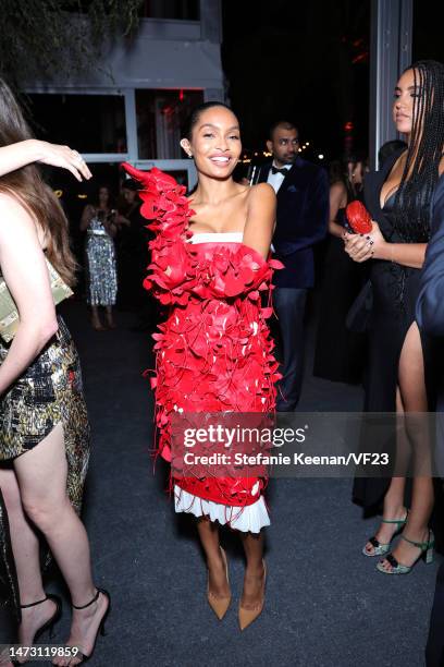 Yara Shahidi attends the 2023 Vanity Fair Oscar Party Hosted By Radhika Jones at Wallis Annenberg Center for the Performing Arts on March 12, 2023 in...