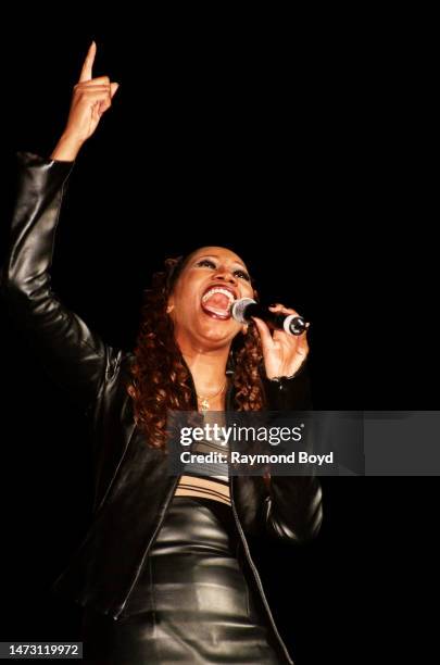 Singer Yolanda Adams performs at the Arie Crown Theater in Chicago, Illinois in April 2000.