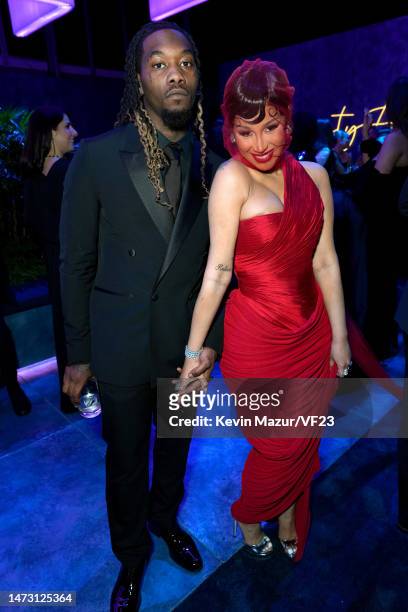 Offset and Cardi B attend the 2023 Vanity Fair Oscar Party Hosted By Radhika Jones at Wallis Annenberg Center for the Performing Arts on March 12,...