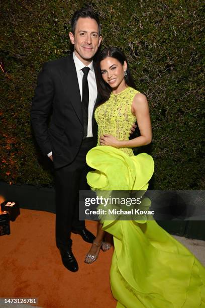 Steve Kazee and Jenna Dewan attend the Elton John AIDS Foundation's 31st Annual Academy Awards Viewing Party on March 12, 2023 in West Hollywood,...