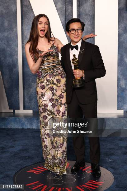 Ana de Armas and Ke Huy Quan attend the 2023 Vanity Fair Oscar Party Hosted By Radhika Jones at Wallis Annenberg Center for the Performing Arts on...