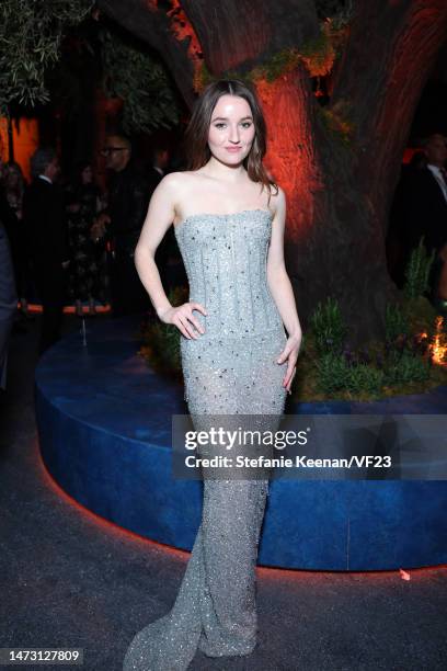 Kaitlyn Dever attends the 2023 Vanity Fair Oscar Party Hosted By Radhika Jones at Wallis Annenberg Center for the Performing Arts on March 12, 2023...