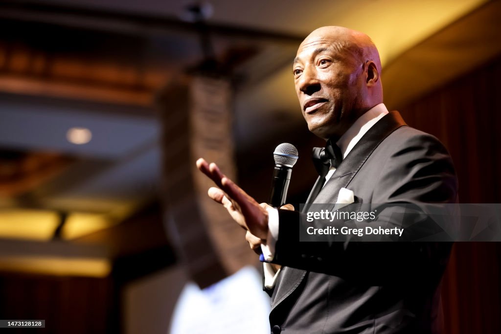 Byron Allen on stage at the Byron Allen Oscar Gala at Beverly... News Byron Allen on stage at the Byron Allen Oscar Gala at Beverly... News