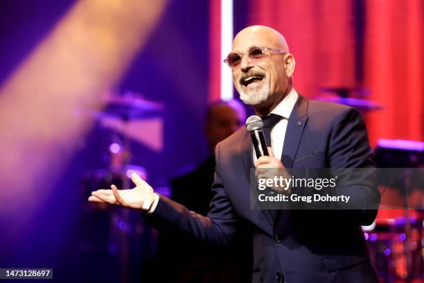 Howie Mandel on stage at the Byron Allen Oscar Gala at Beverly Wilshire, A Four Seasons Hotel on March 12, 2023 in Beverly Hills, California.