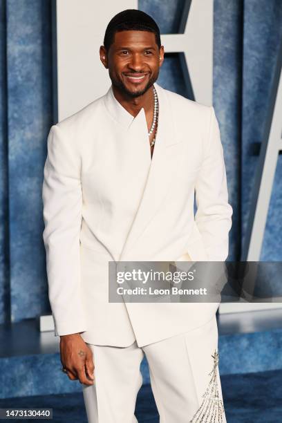 Usher attends the 2023 Vanity Fair Oscar Party Hosted By Radhika Jones at Wallis Annenberg Center for the Performing Arts on March 12, 2023 in...