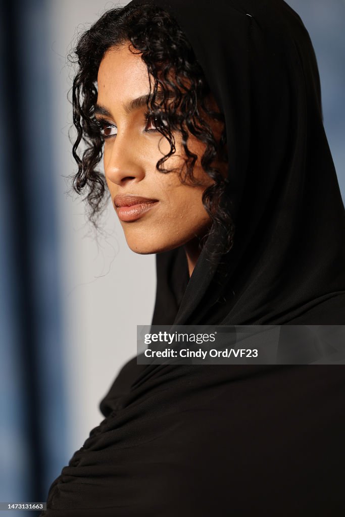 Imaan Hammam attends the 2023 Vanity Fair Oscar Party Hosted By... News