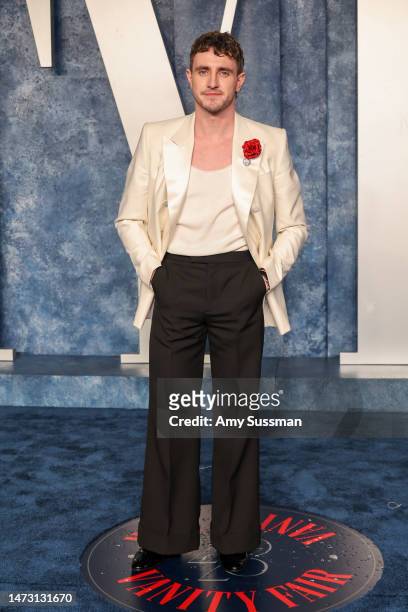 Paul Mescal attends the 2023 Vanity Fair Oscar Party Hosted By Radhika Jones at Wallis Annenberg Center for the Performing Arts on March 12, 2023 in...