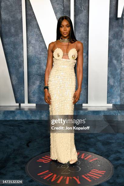 Naomi Campbell attends the 2023 Vanity Fair Oscar Party Hosted By Radhika Jones at Wallis Annenberg Center for the Performing Arts on March 12, 2023...