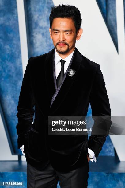 John Cho attends the 2023 Vanity Fair Oscar Party Hosted By Radhika Jones at Wallis Annenberg Center for the Performing Arts on March 12, 2023 in...