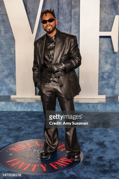 Miguel attends the 2023 Vanity Fair Oscar Party Hosted By Radhika Jones at Wallis Annenberg Center for the Performing Arts on March 12, 2023 in...