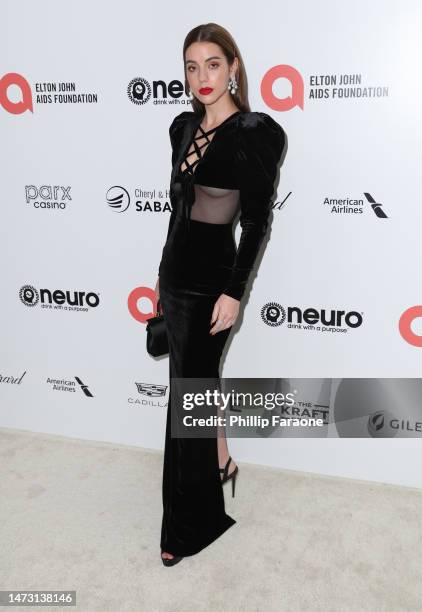 Adelaide Kane attends Elton John AIDS Foundation's 31st annual academy awards viewing party on March 12, 2023 in West Hollywood, California.