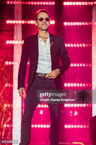 Musician Marc Anthony performs on stage during the final night of his 2023 Viviendo Tour at Pechanga Arena on March 12, 2023 in San Diego, California.