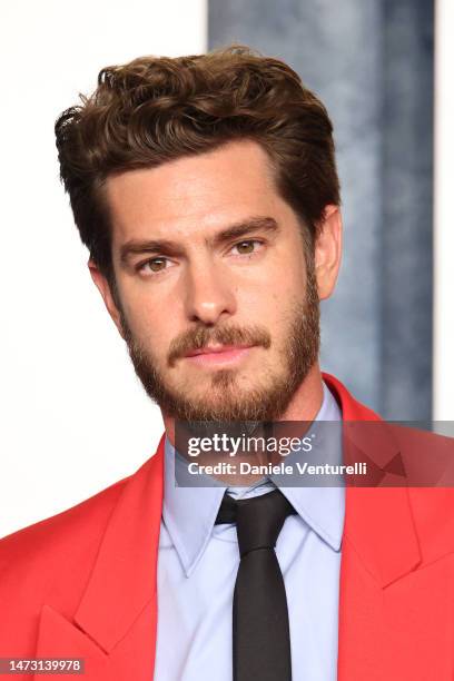 Andrew Garfield attends the 2023 Vanity Fair Oscar Party hosted by Radhika Jones at Wallis Annenberg Center for the Performing Arts on March 12, 2023...