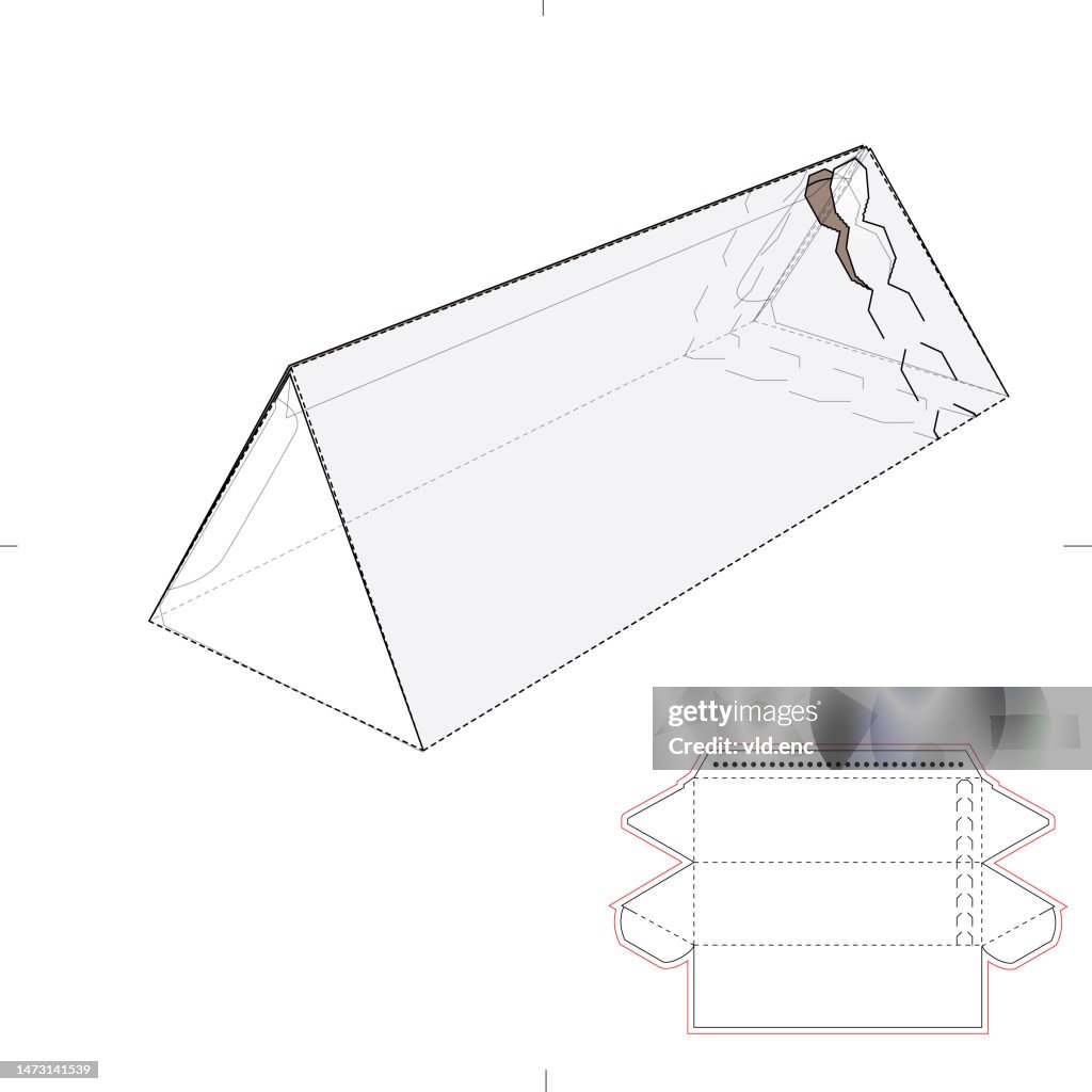 Triangular Box Construction Custom Triangular Box With Zipper Seal High-Res Vector Graphic - Getty ...