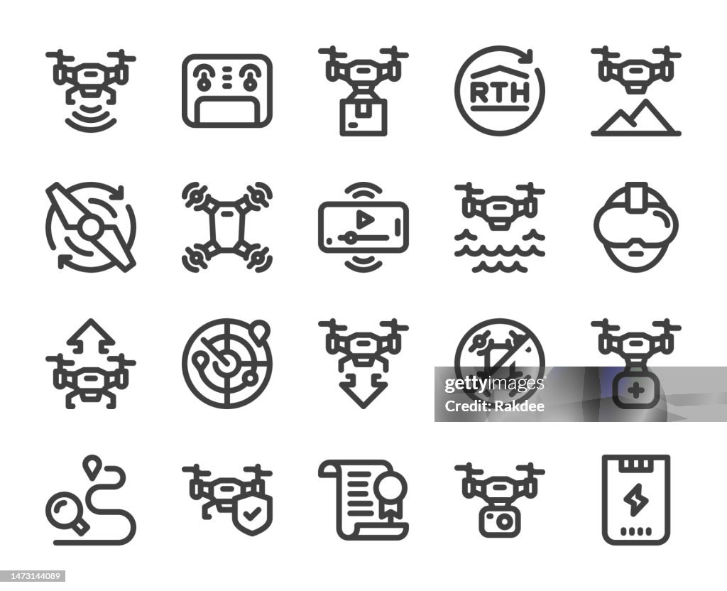 Drone - Bold Line Icons