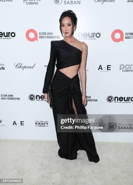 Chriselle Lim attends Elton John AIDS Foundation's 31st annual academy awards viewing party on March 12, 2023 in West Hollywood, California.