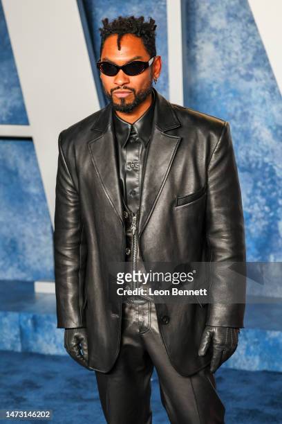Miguel attends the 2023 Vanity Fair Oscar Party Hosted By Radhika Jones at Wallis Annenberg Center for the Performing Arts on March 12, 2023 in...