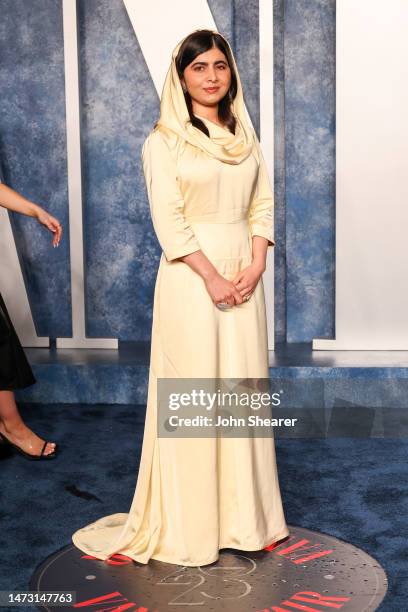 Malala Yousafzai attends the 2023 Vanity Fair Oscar Party Hosted By Radhika Jones at Wallis Annenberg Center for the Performing Arts on March 12,...