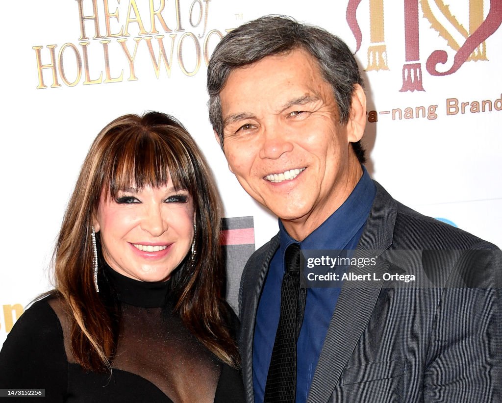 Cynthia Rothrock and Don 'The Dragon' Wilson attends Samira Network's ...