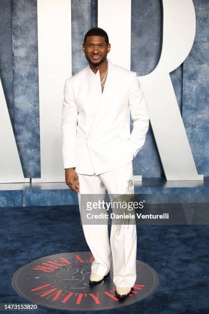 Usher attends the 2023 Vanity Fair Oscar Party hosted by Radhika Jones at Wallis Annenberg Center for the Performing Arts on March 12, 2023 in...
