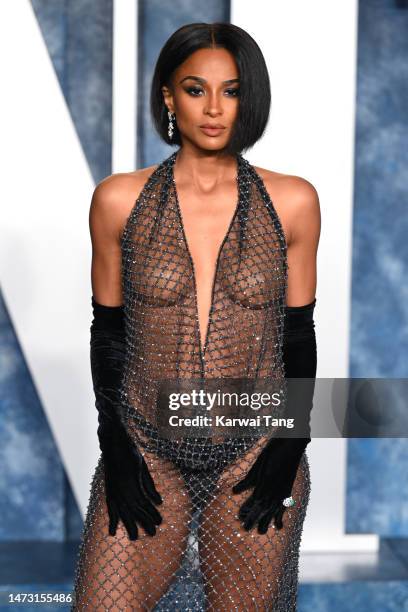 Ciara attends the 2023 Vanity Fair Oscar Party hosted by Radhika Jones at Wallis Annenberg Center for the Performing Arts on March 12, 2023 in...