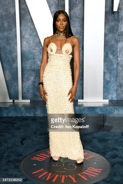 Naomi Campbell attends the 2023 Vanity Fair Oscar Party Hosted By Radhika Jones at Wallis Annenberg Center for the Performing Arts on March 12, 2023...
