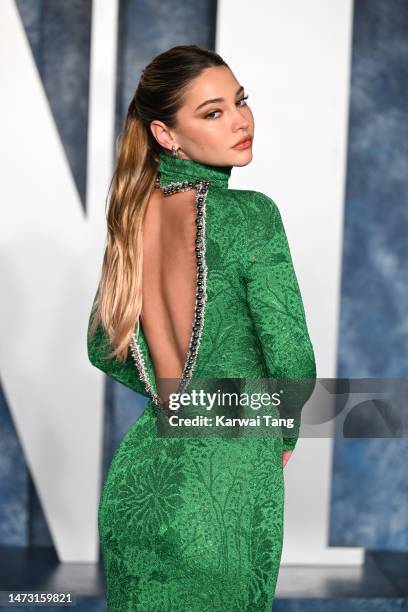 Madelyn Cline attends the 2023 Vanity Fair Oscar Party hosted by Radhika Jones at Wallis Annenberg Center for the Performing Arts on March 12, 2023...