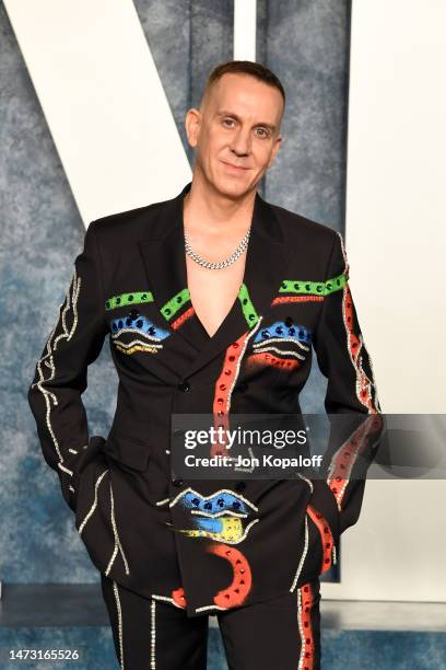 Jeremy Scott attends the 2023 Vanity Fair Oscar Party Hosted By Radhika Jones at Wallis Annenberg Center for the Performing Arts on March 12, 2023 in...